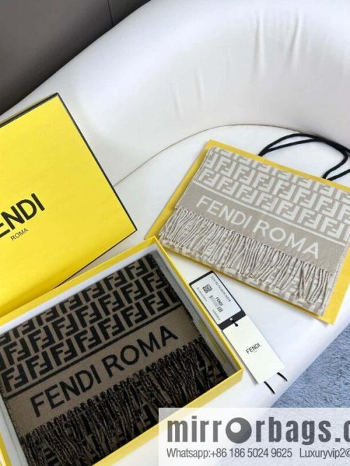 FENDI FF logo cashmere fringed long towel
