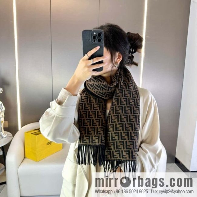 FENDI double-sided cashmere scarf