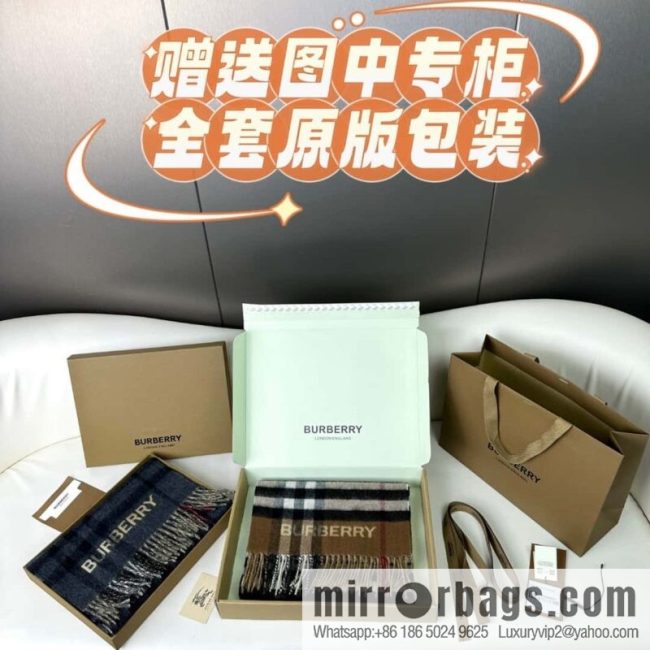 Burberry \"checked color matching scarf\" camel color and caramel color
