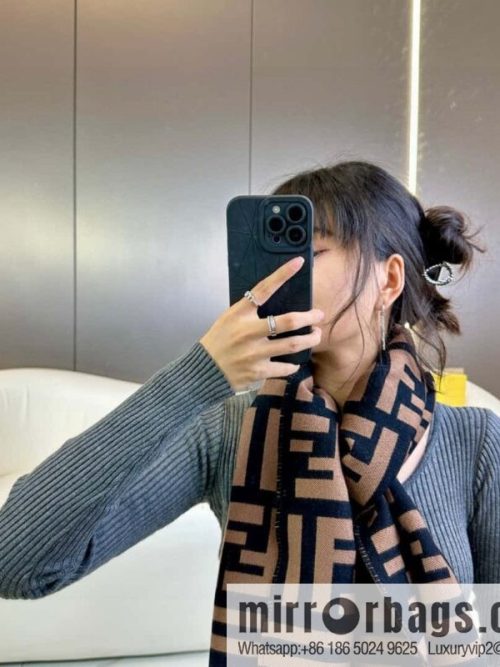 FENDI FF pattern wool scarf