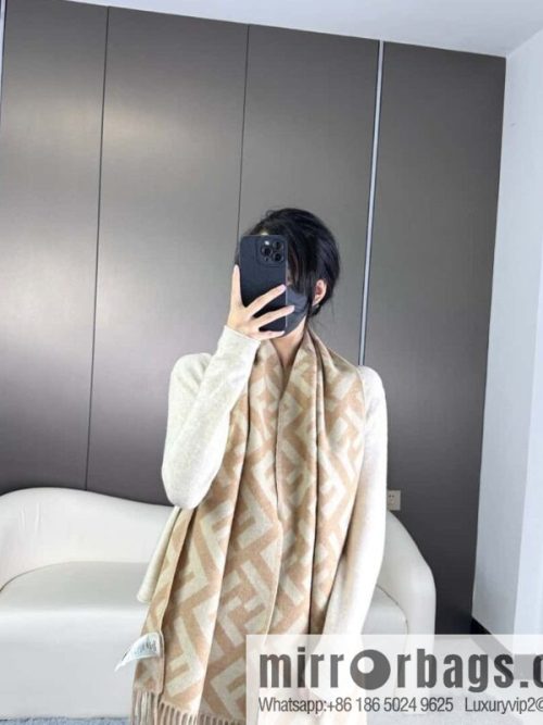 FENDI long fringed cashmere scarf