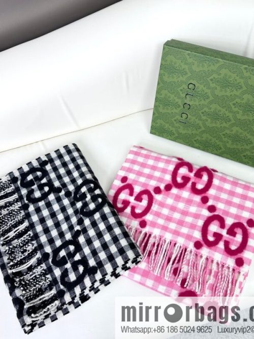 GUCCI double G jacquard cashmere long towel