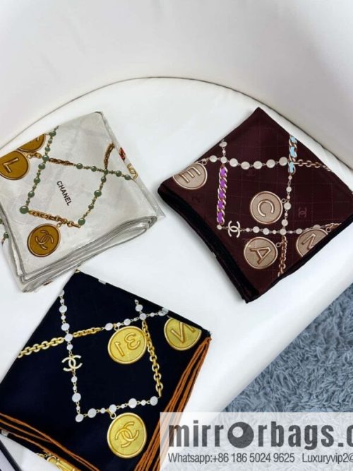 CHANEL Xiaoxiang pearl dark pattern jacquard 90 silk square towel