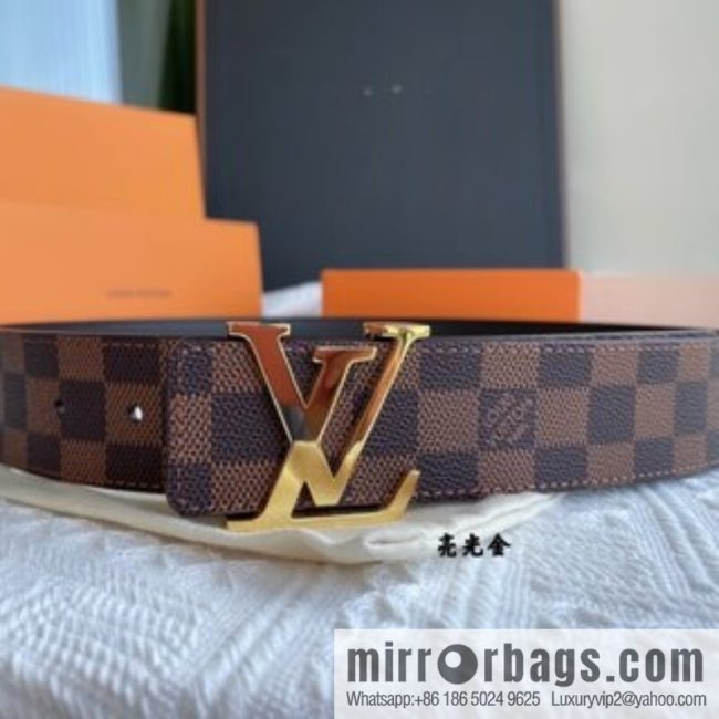LOUIS VUITTON Classic brown checkerboard/black checkerboard/presbyopia 40mm belt - Image 3