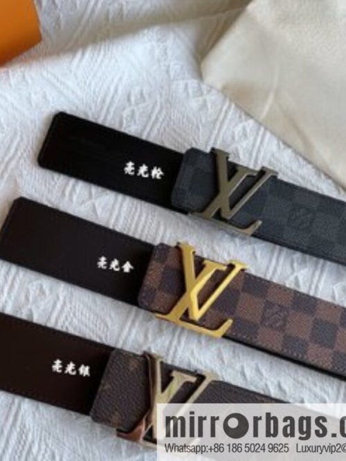 LOUIS VUITTON Classic brown checkerboard/black checkerboard/presbyopia 40mm belt
