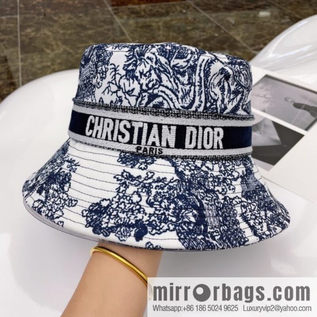 DIOR 2021 new counter synchronous printing bucket hat