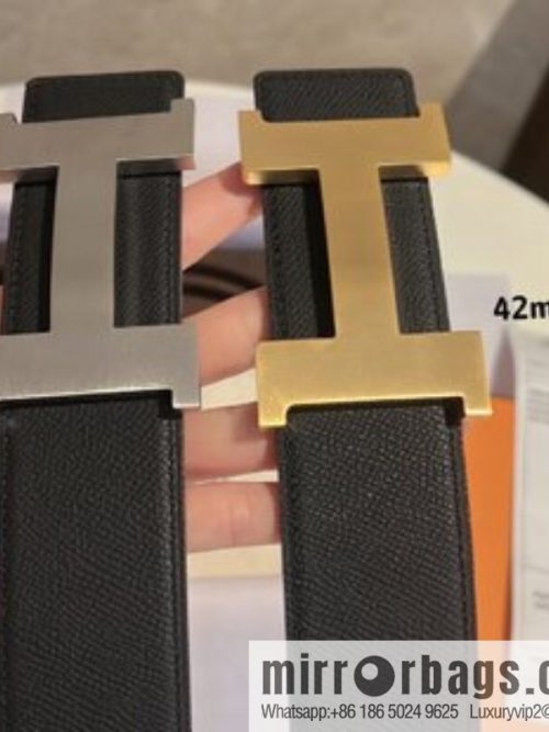 Hermes Hermes, men\'s belt gold silver solder joint metal buckle 42mm