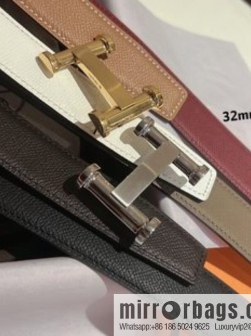 Hermès HERMES Agora Belt Buckle & Double Sided Leather Belt 32mm
