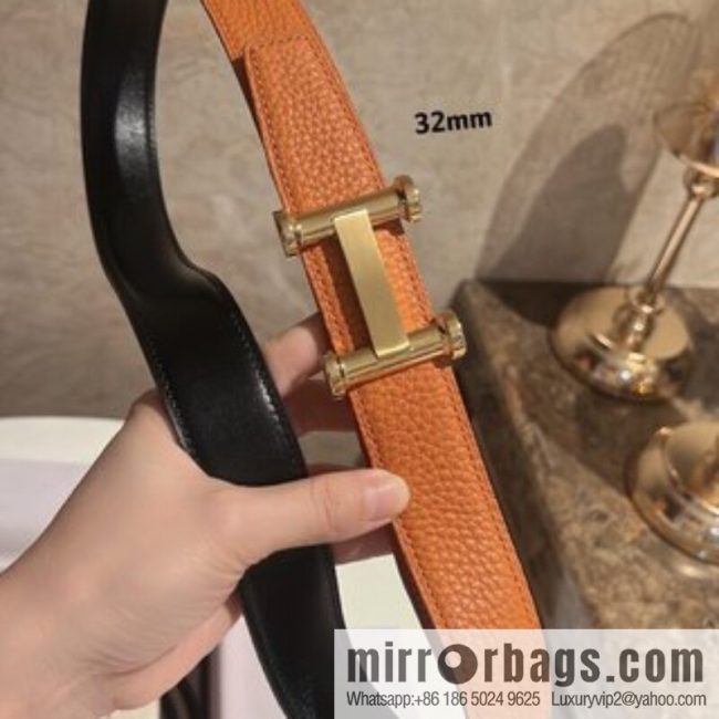 HERMES Agora Belt Buckle & Double Sided Leather Belt 32mm - Image 6