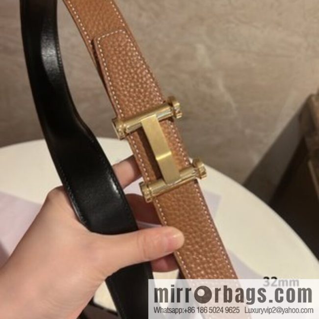 HERMES Agora Belt Buckle & Double Sided Leather Belt 32mm - Image 4