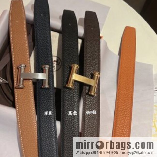 HERMES Agora Belt Buckle & Double Sided Leather Belt 32mm