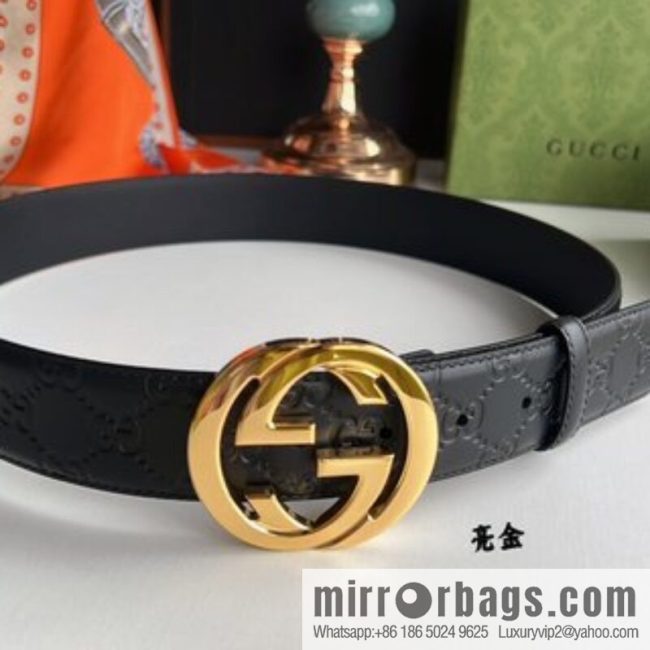 Gucci/Gucci Men\'s Interlocking Double G Metal Buckle Belt - Image 3