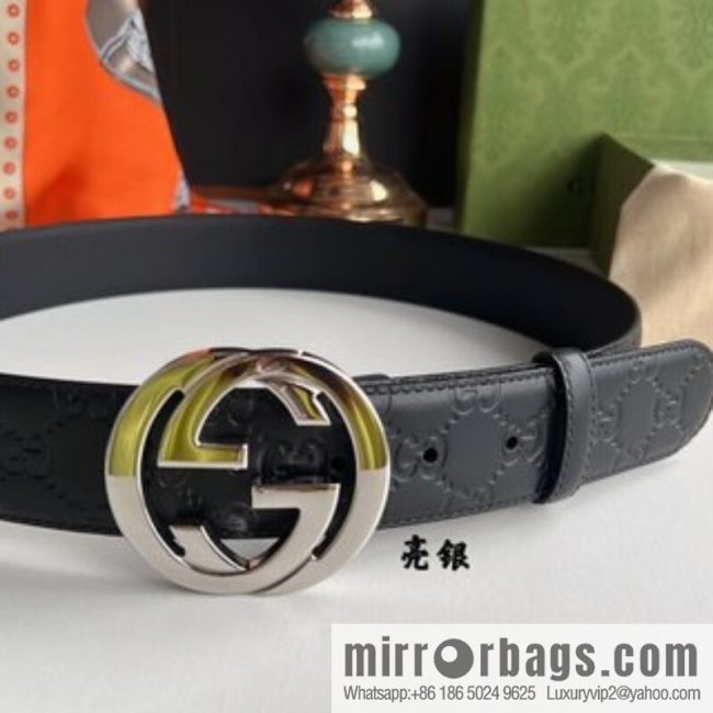 Gucci/Gucci Men\'s Interlocking Double G Metal Buckle Belt - Image 2