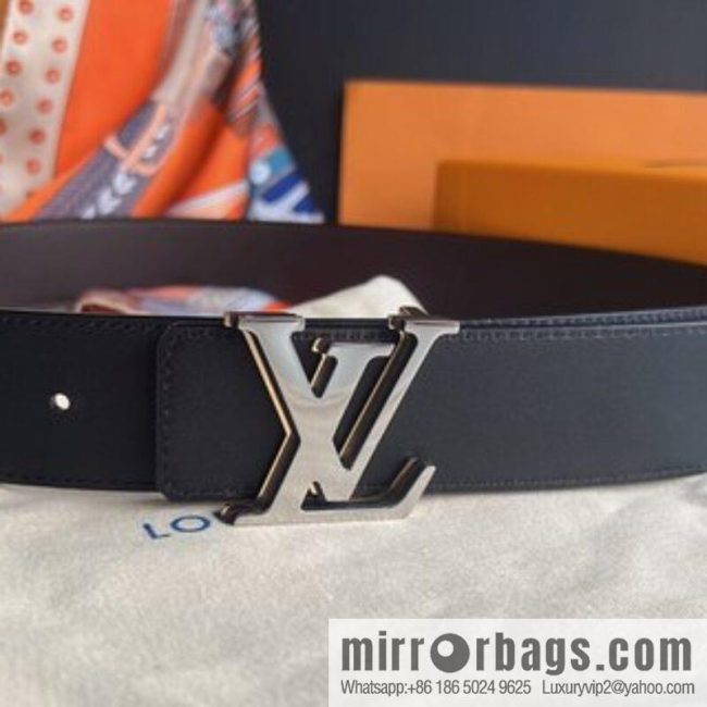 LV/Louis Vuitton, imported cowhide double-sided belt men 4.0cm - Image 2