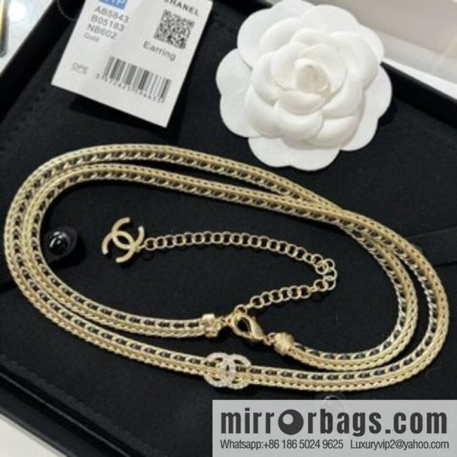 New ☑️ CHANEL Chanel double c black leather rope waist chain