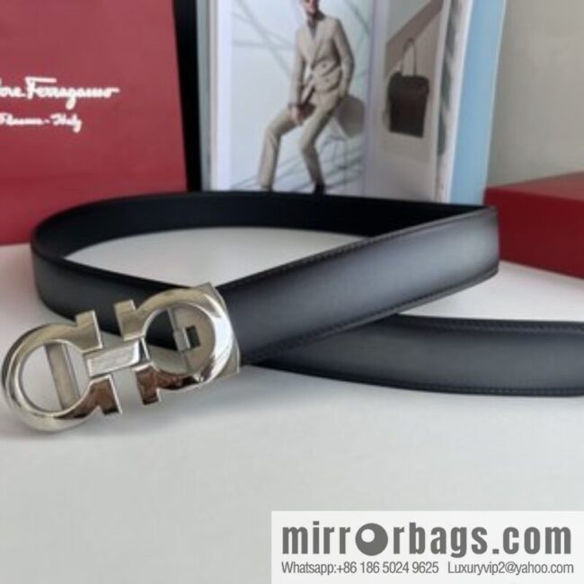 Ferragamo 8-figure metal buckle automatic men\'s 3.5cm belt