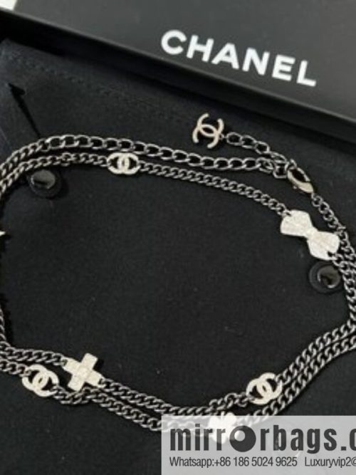 New ☑️ CHANEL Chanel choker gun black belt belt chain