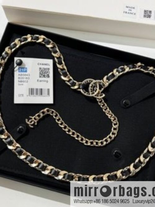 New ☑️ CHANEL Chanel Double C Black Leather Rope Belt Waist Chain