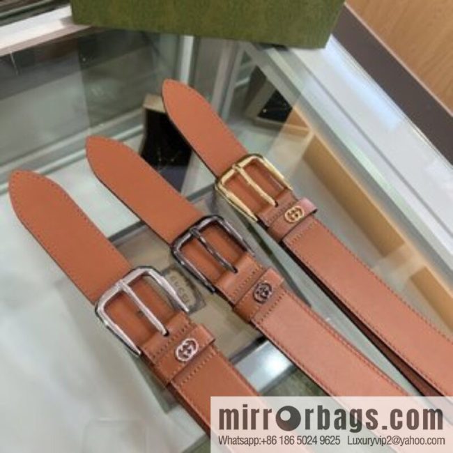 Gucci Gucci, double G counter new double-sided first-layer cowhide pure copper hardware electroplated 3.5cm belt