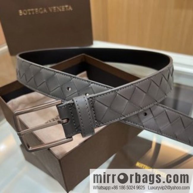 BV Baodiejia, imported cowhide adopts hand-woven matte pin buckle belt 3.5cm belt - Image 5