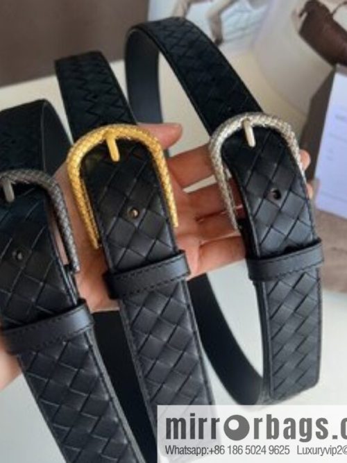 Bottega Venta Intrecciato Woven Men\'s 3.5cm Belt