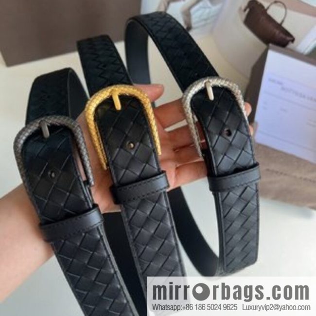 Bottega Venta Intrecciato Woven Men\'s 3.5cm Belt