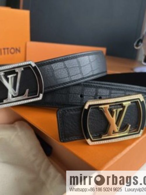 LV/Louis Vuitton, metal buckle solid steel resin craft inlaid men\'s 4.0 belt