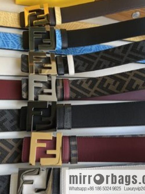 FENDI Fendi, double negative ion metal buckle printed fabric cowhide bottom lining 4.0cm width