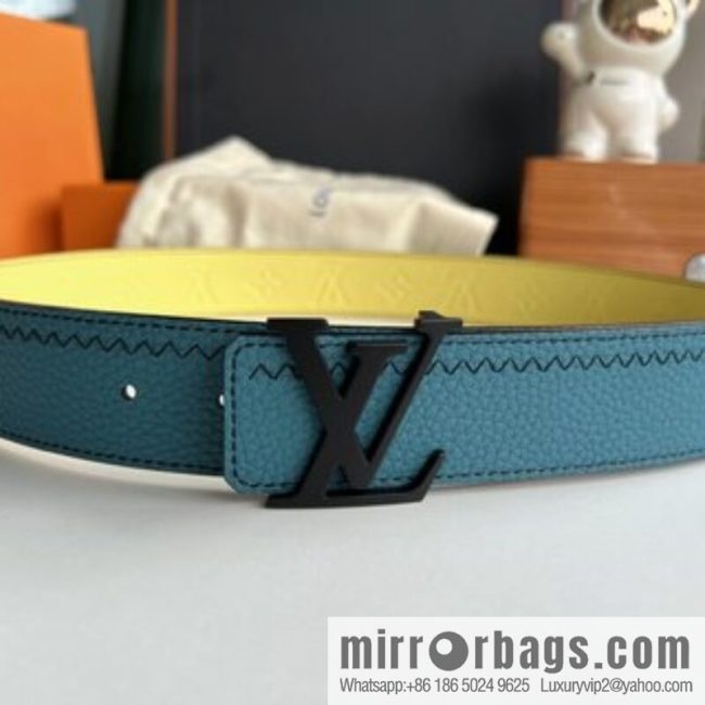 LV/Louis Vuitton Monogram lnitiales Color. Blocks Double Sided Belt 40mm - Image 4