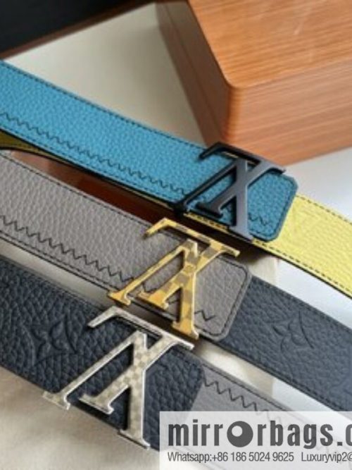 LV/Louis Vuitton Monogram lnitiales Color. Blocks Double Sided Belt 40mm