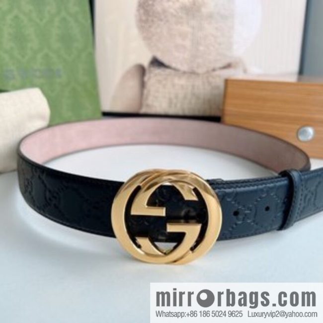 Gucci Gucci, Double G Buckle Thickness Pair Mould Opening Men\'s Business Casual Belt - Image 3