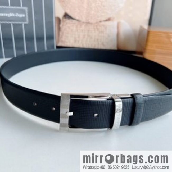 Ermengildo. Zein Zegna men\'s business leisure rotating pin buckle imported first layer cowhide belt 3.5cm - Image 3