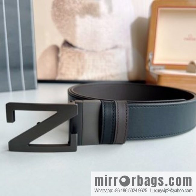 Zegna ZEGNA Classic Designer Men\'s Leather Belt 3.5cm - Image 4