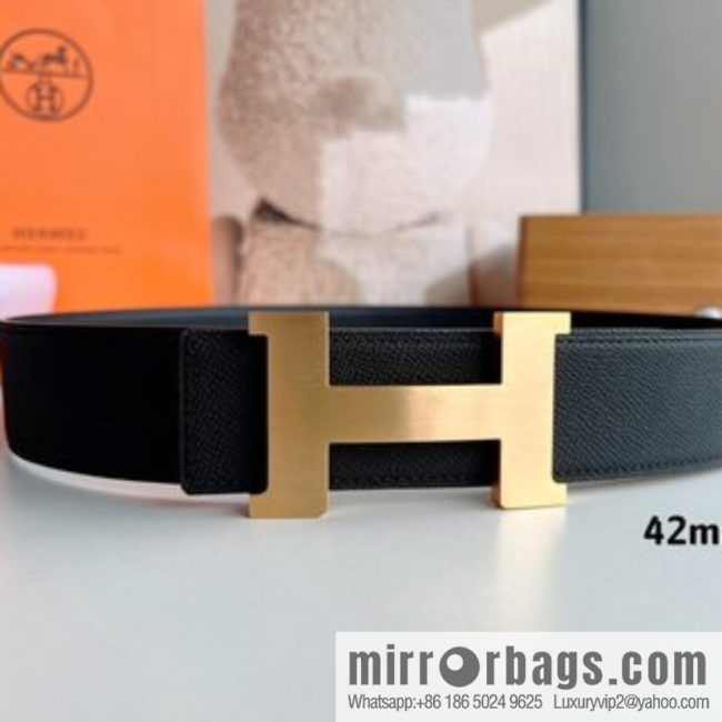 HERMES, Seiko crafted black cowhide belt with 42mm iconic elements - Image 3