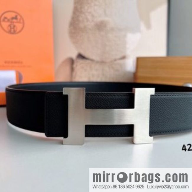 HERMES, Seiko crafted black cowhide belt with 42mm iconic elements - Image 2