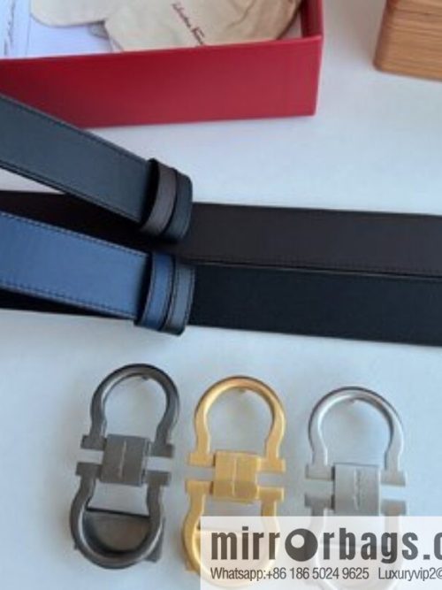 Ferragamo Ferragamo, Exquisite 8-Figure Metal Clip Buckle Men\'s 3.5cm Belt