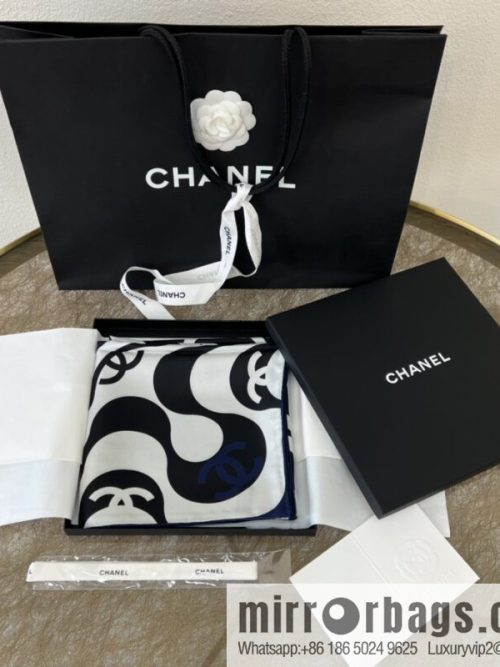 CHANEL Chanel \"Dancing CC\" 100% silk scarf