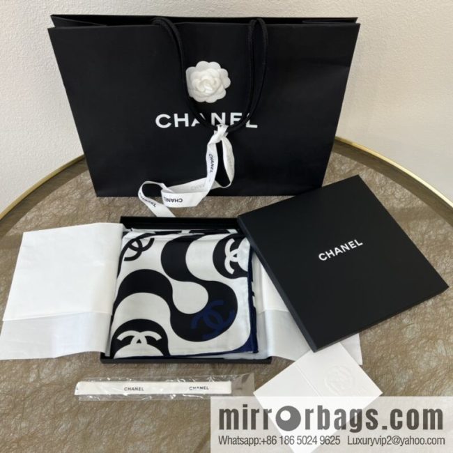 CHANEL Chanel \"Dancing CC\" 100% silk scarf