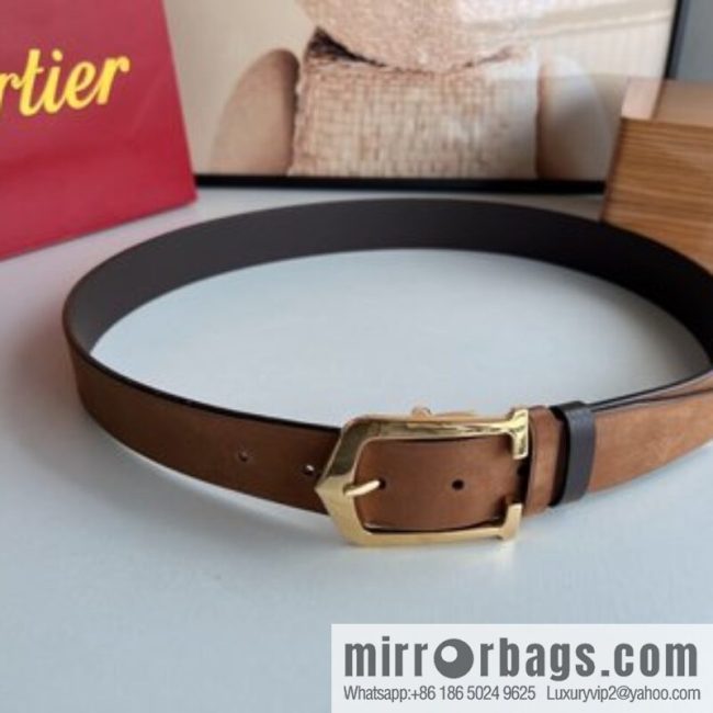 Cartier Cartier 3.5cm exquisite pin buckle with imported first-layer cowhide belt - Image 2
