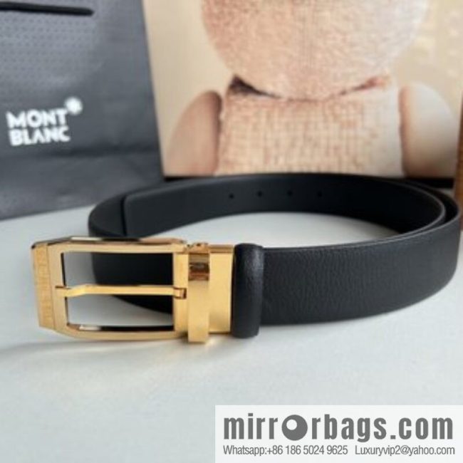 Zegna ZEGNA exquisite metal pin buckle first layer cowhide belt 3.5cm - Image 3