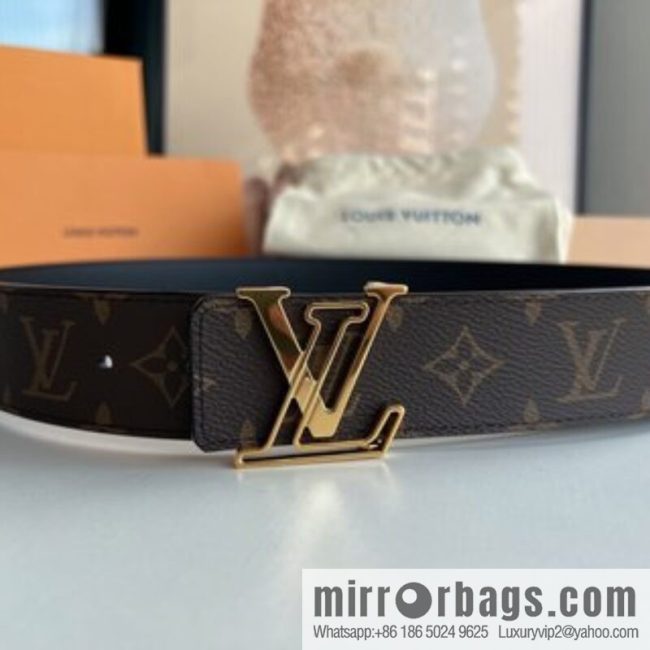 LV/Louis Vuitton 2022 new men\'s business belt 4.0cm - Image 4