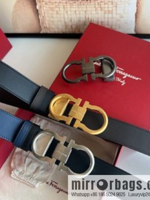 Ferragamo Ferragamo, boutique 8-character counter version metal buckle men\'s 3.5cm belt