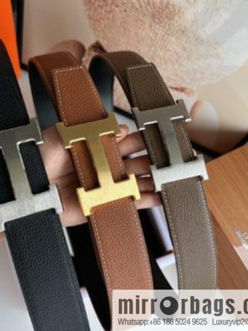 Hermes Togo Leather Double Sided Leather Belt 38mm
