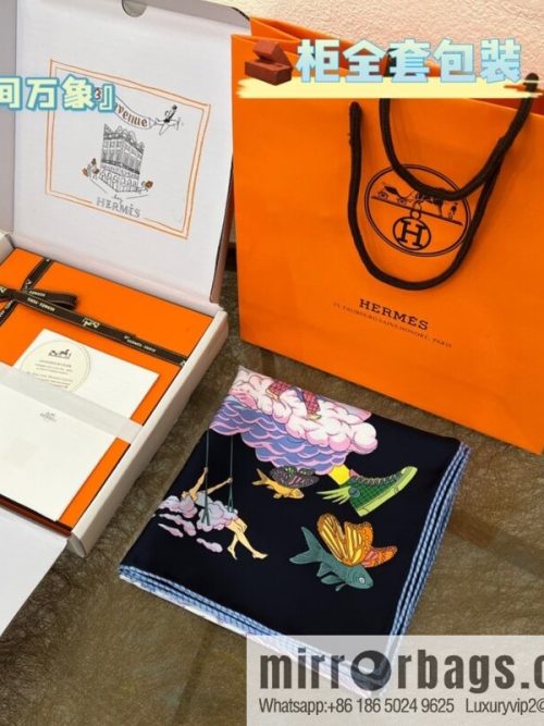 Hermes \"My Cloud Vientiane\" 100% silk scarf