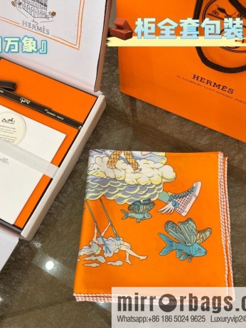 Hermes \"My Cloud Vientiane\" 100% silk scarf