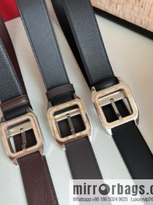 Cartier Cartier, stainless steel with diamond pin buckle with first layer cowhide men\'s 3.5cm belt