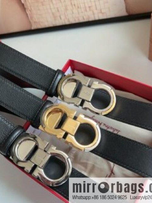 Ferragamo Ferragamo Gancini Buckle Men\'s 3.5cm Stylish Double Sided Belt