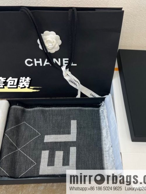 CHANEL Chanel double C letter rhombus cashmere scarf