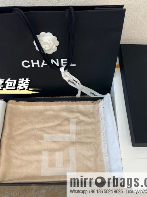 CHANEL Chanel double C letter rhombus cashmere scarf