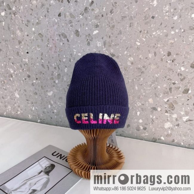 CHANEL CHANEL sequined alphabet knitted wool hat